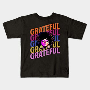 African American Woman Grateful Kids T-Shirt